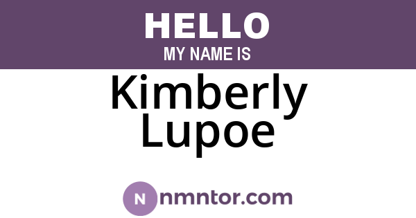 Kimberly Lupoe
