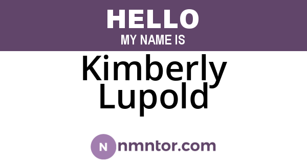 Kimberly Lupold