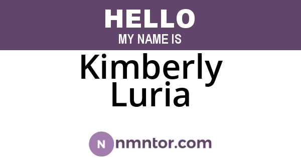 Kimberly Luria