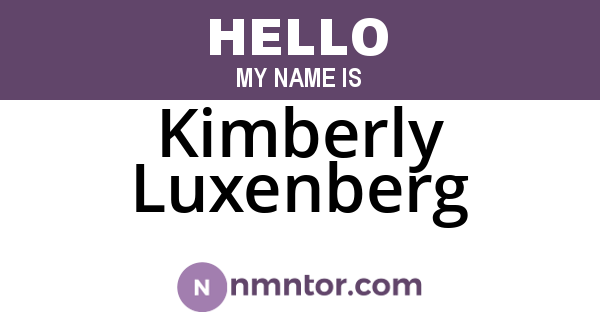 Kimberly Luxenberg