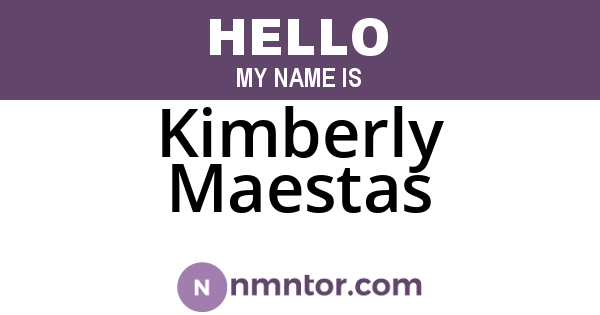 Kimberly Maestas