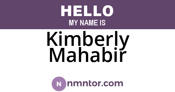Kimberly Mahabir
