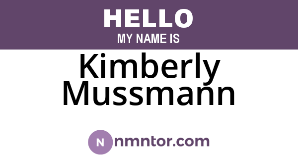 Kimberly Mussmann