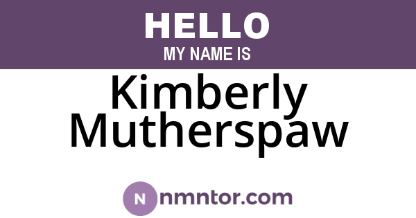 Kimberly Mutherspaw