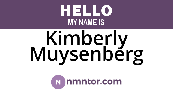 Kimberly Muysenberg