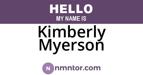 Kimberly Myerson