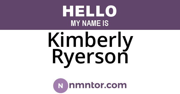 Kimberly Ryerson