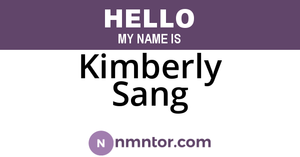 Kimberly Sang