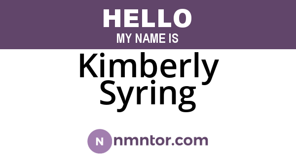 Kimberly Syring
