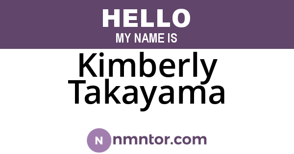 Kimberly Takayama
