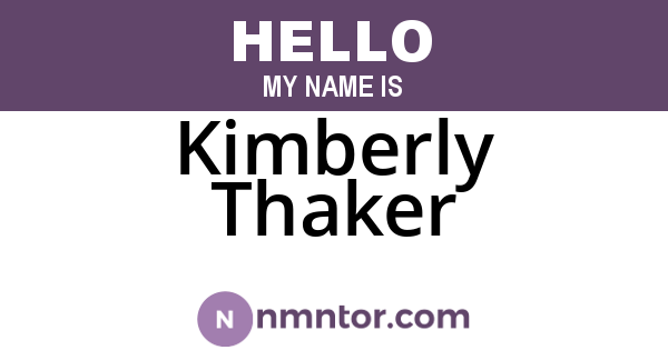 Kimberly Thaker