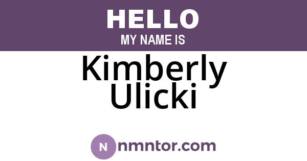 Kimberly Ulicki