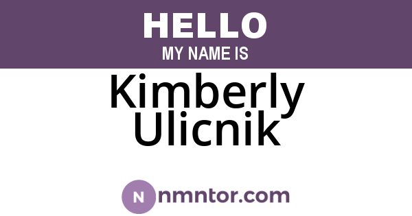 Kimberly Ulicnik