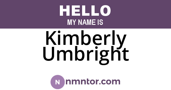 Kimberly Umbright