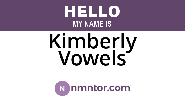 Kimberly Vowels