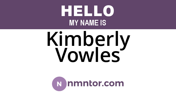 Kimberly Vowles