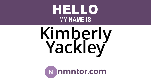 Kimberly Yackley