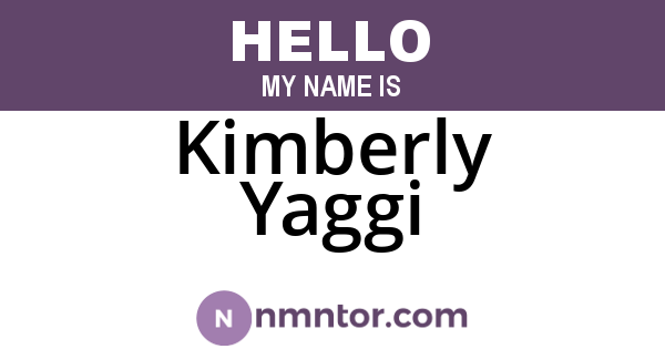 Kimberly Yaggi