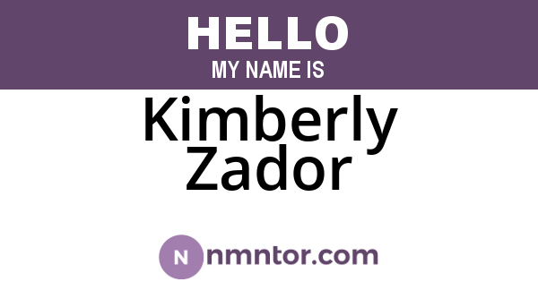 Kimberly Zador