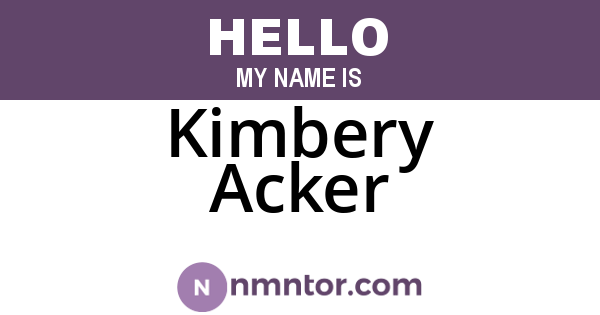 Kimbery Acker