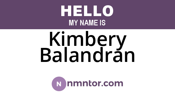 Kimbery Balandran