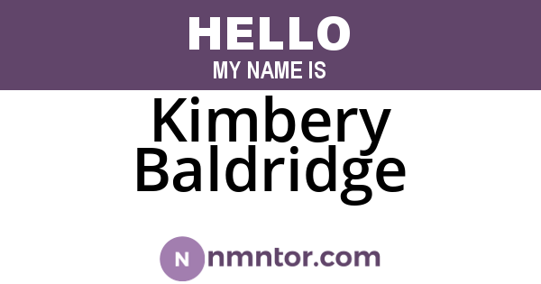 Kimbery Baldridge