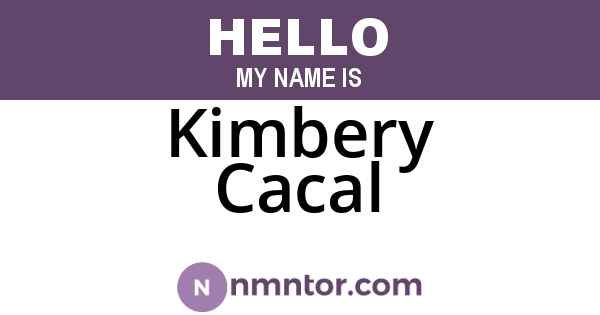 Kimbery Cacal