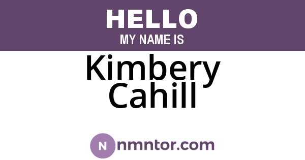 Kimbery Cahill
