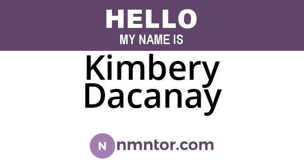 Kimbery Dacanay
