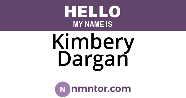Kimbery Dargan