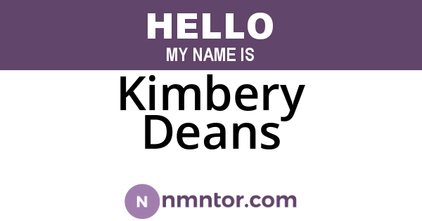 Kimbery Deans