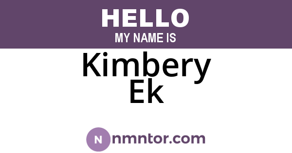 Kimbery Ek