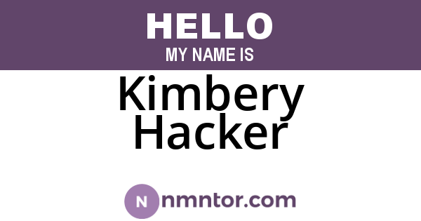 Kimbery Hacker