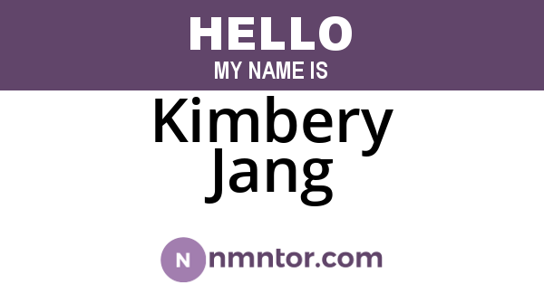 Kimbery Jang