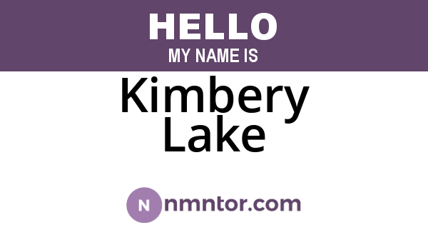 Kimbery Lake