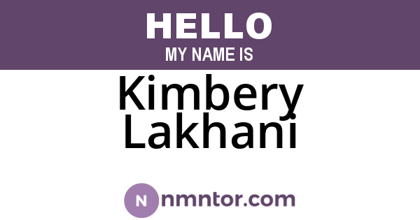 Kimbery Lakhani