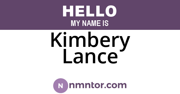 Kimbery Lance