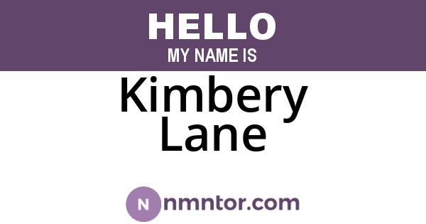 Kimbery Lane
