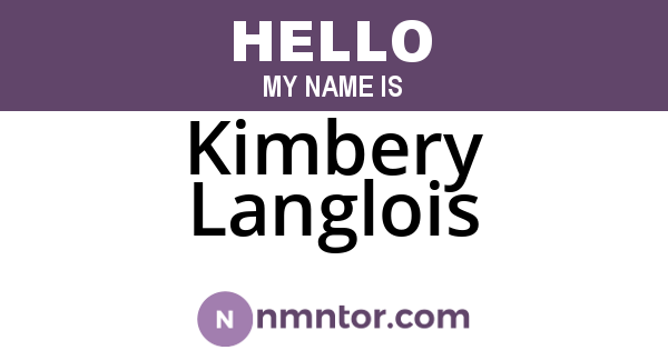 Kimbery Langlois