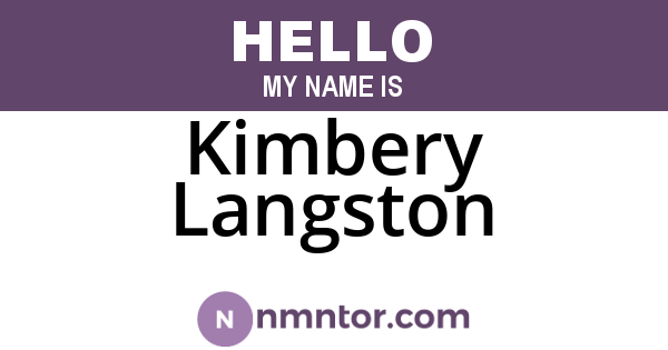 Kimbery Langston