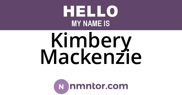 Kimbery Mackenzie