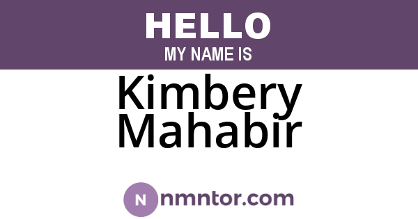 Kimbery Mahabir