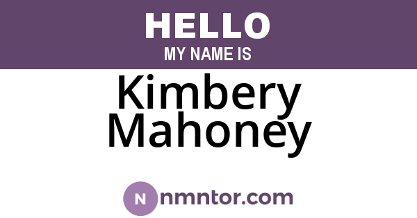 Kimbery Mahoney