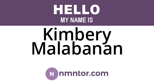 Kimbery Malabanan