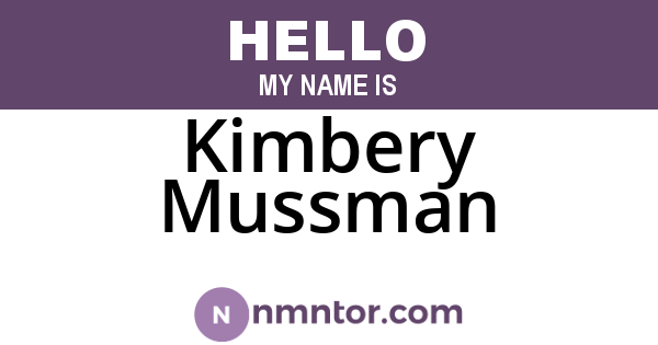 Kimbery Mussman