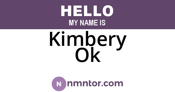 Kimbery Ok