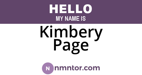 Kimbery Page