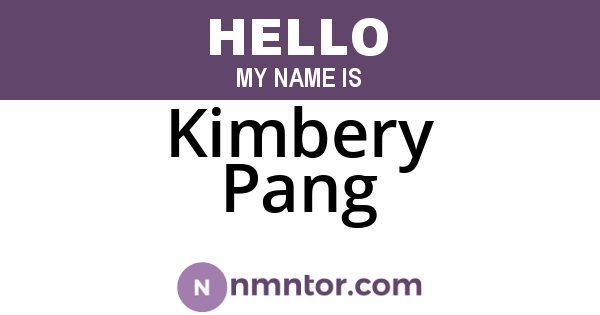 Kimbery Pang