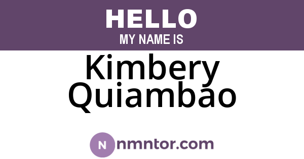 Kimbery Quiambao