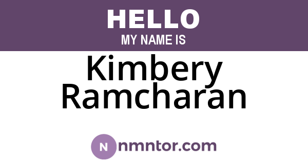 Kimbery Ramcharan